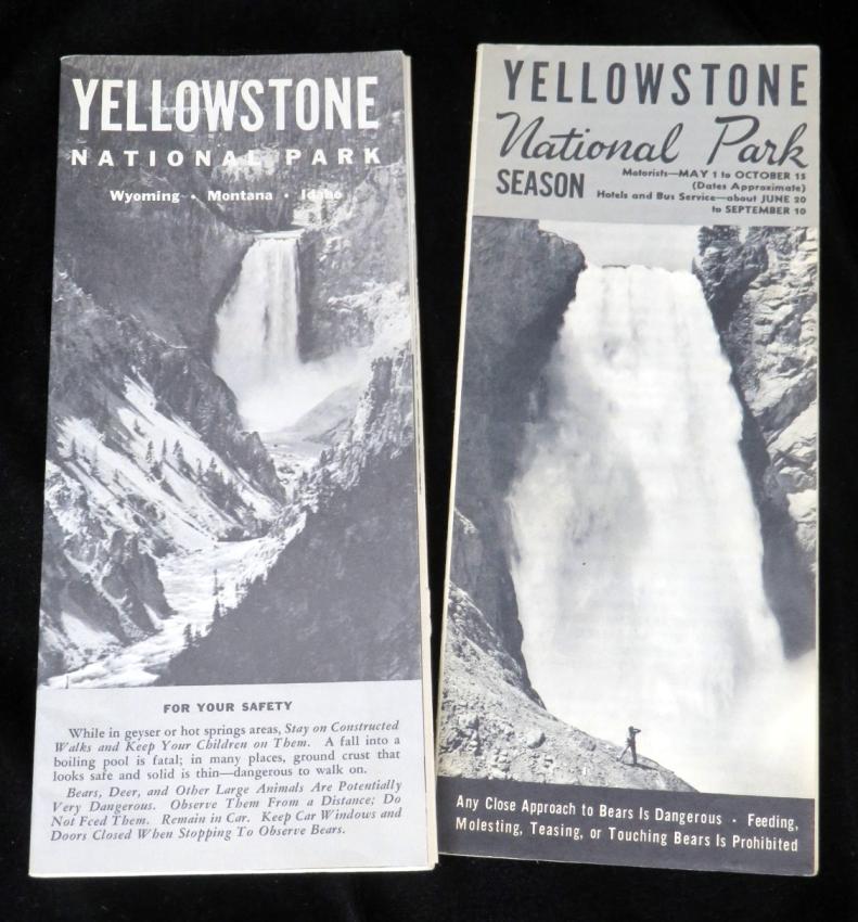 Yellowstone National Park Brochure lot of Two