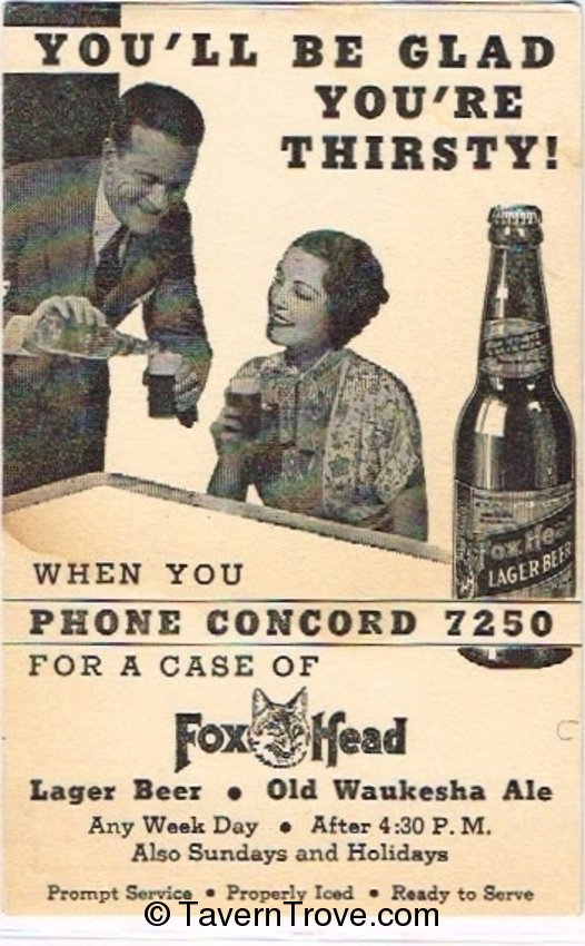Fox Head Lager Beer 