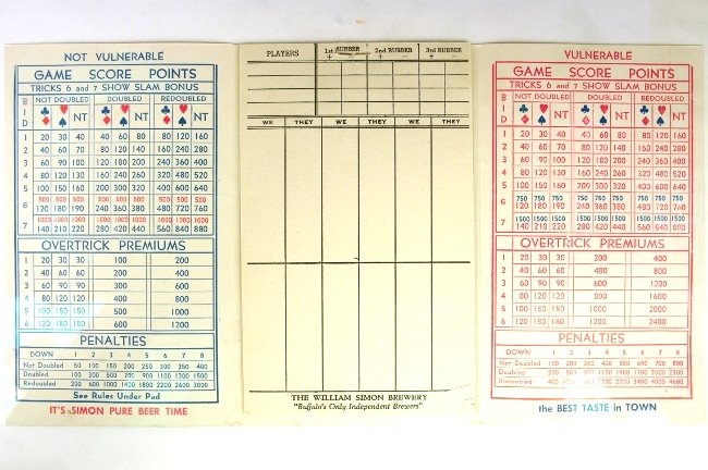 Bridge Score Book