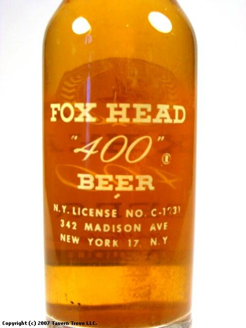 Fox Head "400" Beer