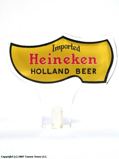 1965 Heineken Holland Beer 3½ inch Acrylic Tap Handle