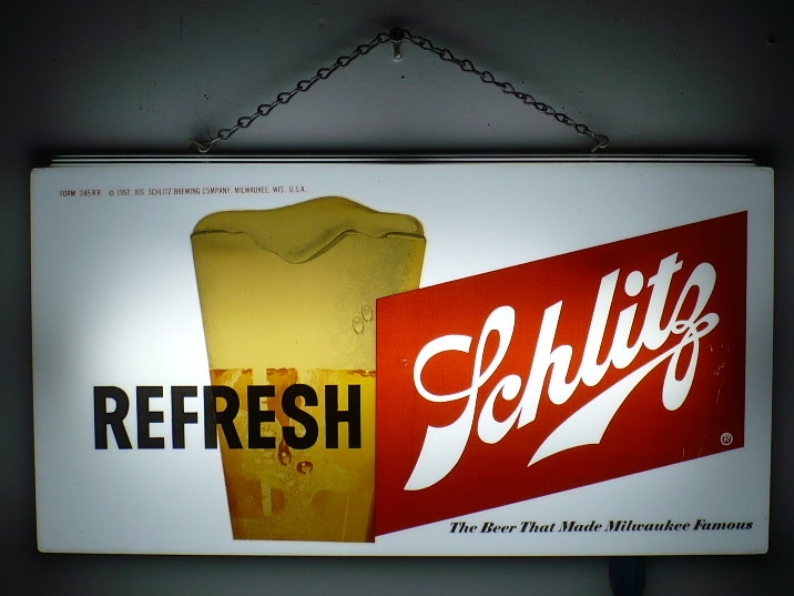 Schitz Beer lighted sign