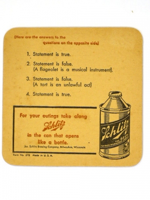 Schlitz Beer ~Puzzle & Quiz