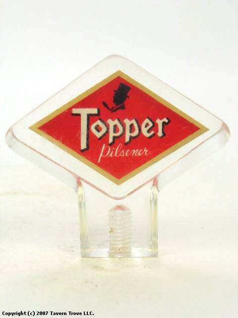 1955 Topper Beer 3-inch Acrilic Tap Handle Rochester New York