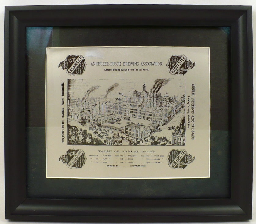 Item 87520 1880 Anheuser Busch Brewing Ass'n printer's plate Sign