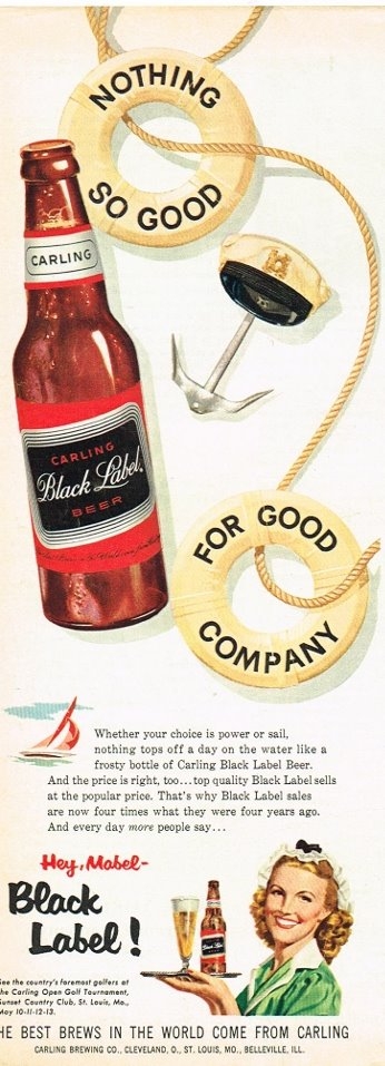 Item #75616 1956 Carling's Black Label Beer Paper Ad