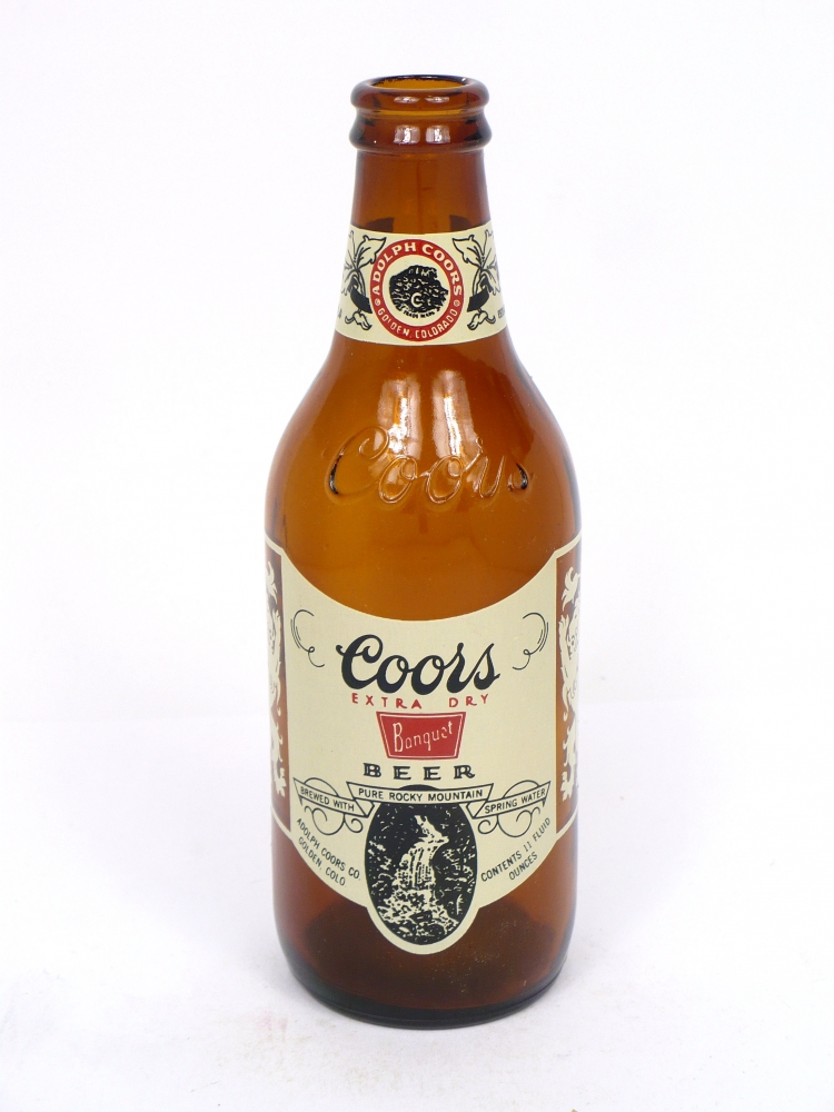 Item 61032 1955 Coors Banquet Beer ACL Bottle