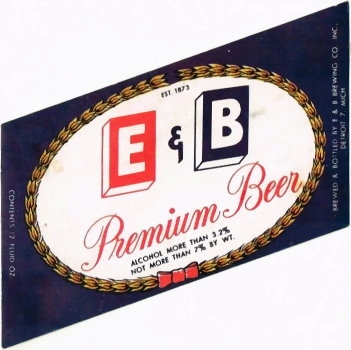 Item #72568 1951 E & B Premium Beer Label No Ref.