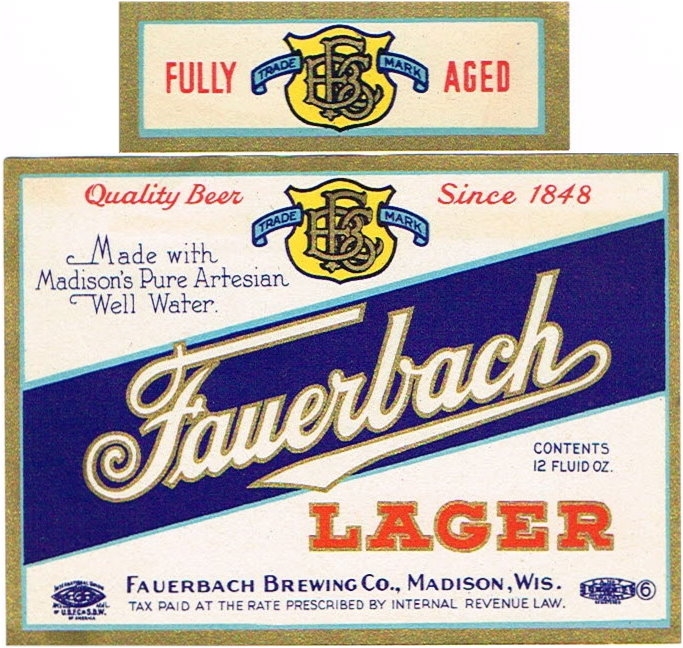 Unused 1936 IRTP Senate Beer Label Tavern Trove Washington DC 