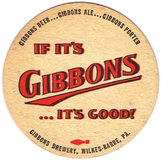 Item 56195 1957 Gibbons Beer Coaster PAGIB005