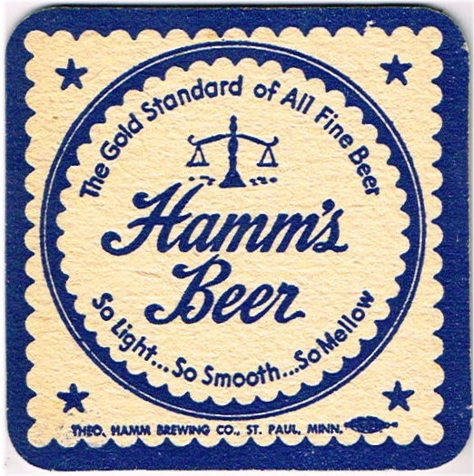 Original NOS 1965 Hamm's Beer Bear 100th Anniversary 3½ in coaster Tavern Trove 