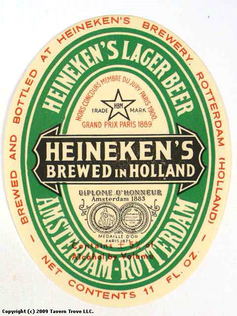 Item #48964 1953 Heineken's Bier Label