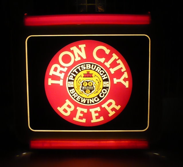 Item 86943 1950 Iron City Beer ROG GlassFaced Illuminated Sign