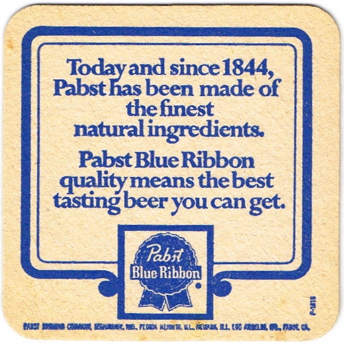 Item 81344 1971 Pabst Blue Ribbon Beer Coaster WIPAB36NL