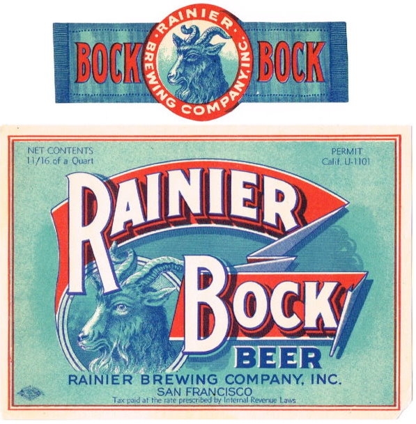 Unused 1950s Renner Bock Beer Youngstown 12oz label Tavern Trove Ohio 
