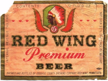 Item #77228 1947 Red Wing Premium Beer Label CS95-01V