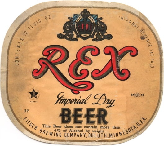 Rex Beer Item #75860 1941 Rex Imperial Dry Beer Label CS79-23
