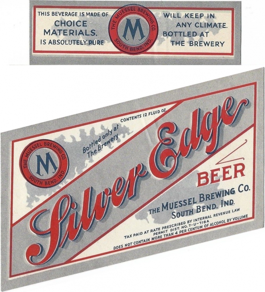 Item 20521 1933 Silver Edge Beer Label