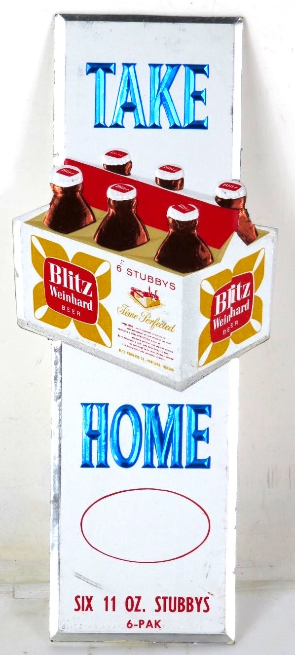 Item #98865 1967 Blitz Weinhard Beer Foil Sign