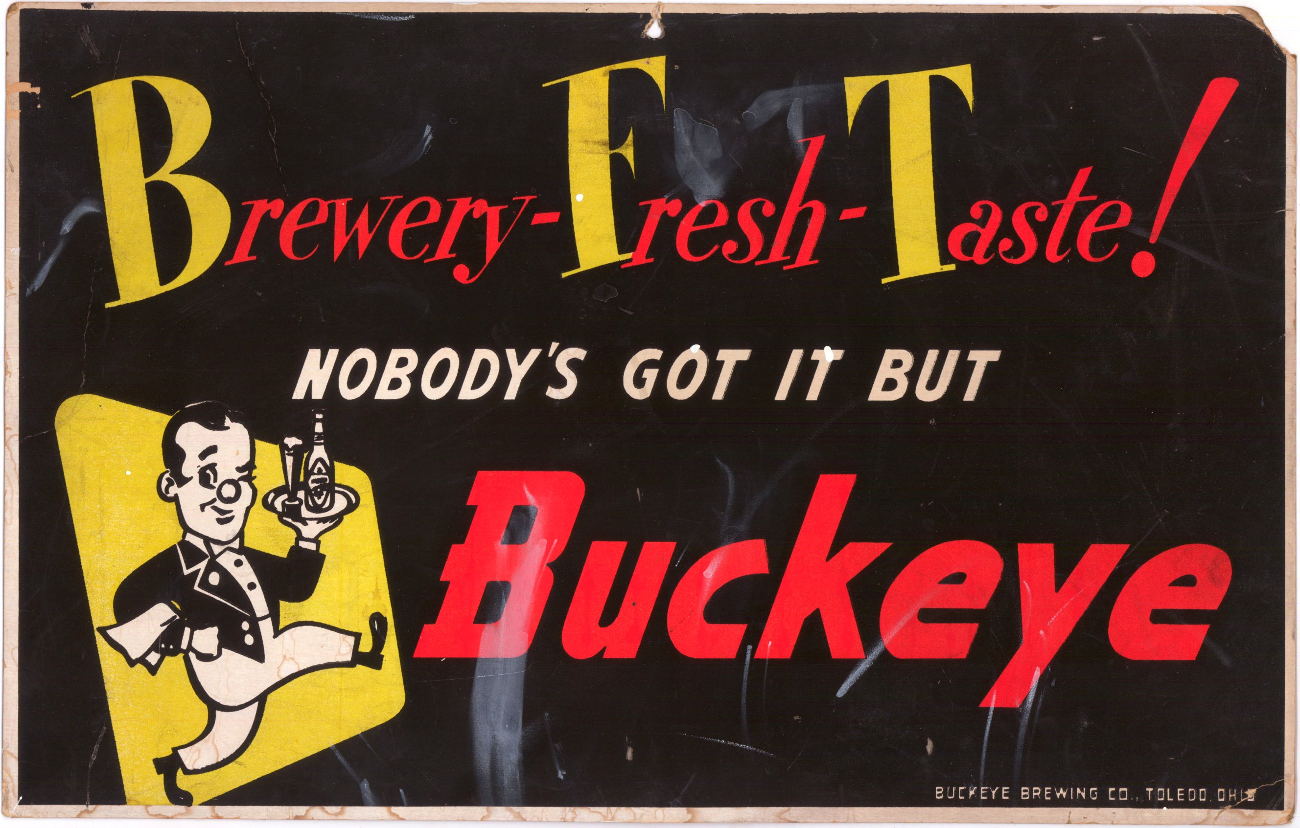 Item 14038 1940 Buckeye Beer EaselBack Sign Sign