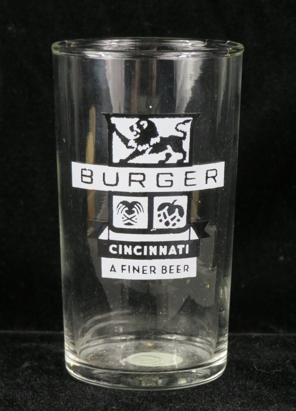 Item 95878 1959 Burger Beer Straight Sided ACL Drinking Glass