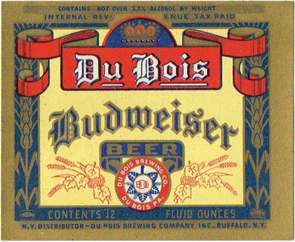 Unused DuBois Beer Brewing Labels BURGUNDY BRAU by DuBois Lot of 10 