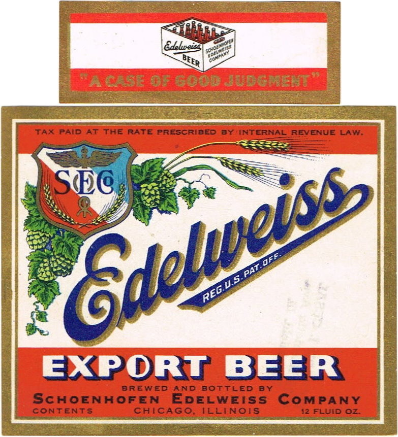 Item 36696 1936 Edelweiss Export Beer Label IL4303