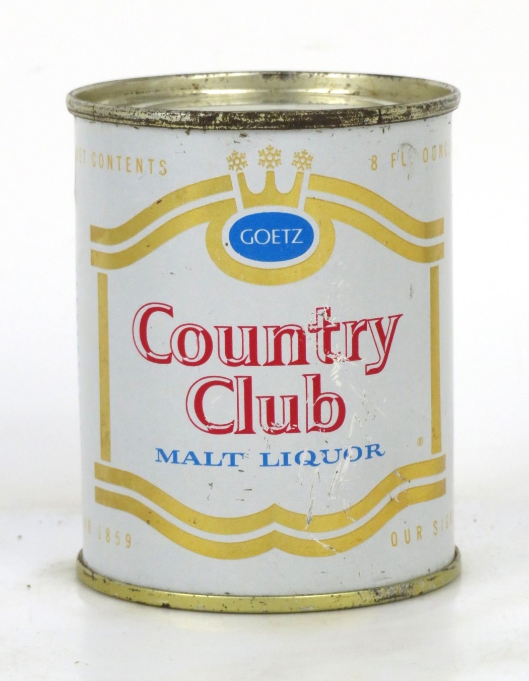 Item 20474 1957 Goetz Country Club Malt Liquor 7 to 8oz Can 24023