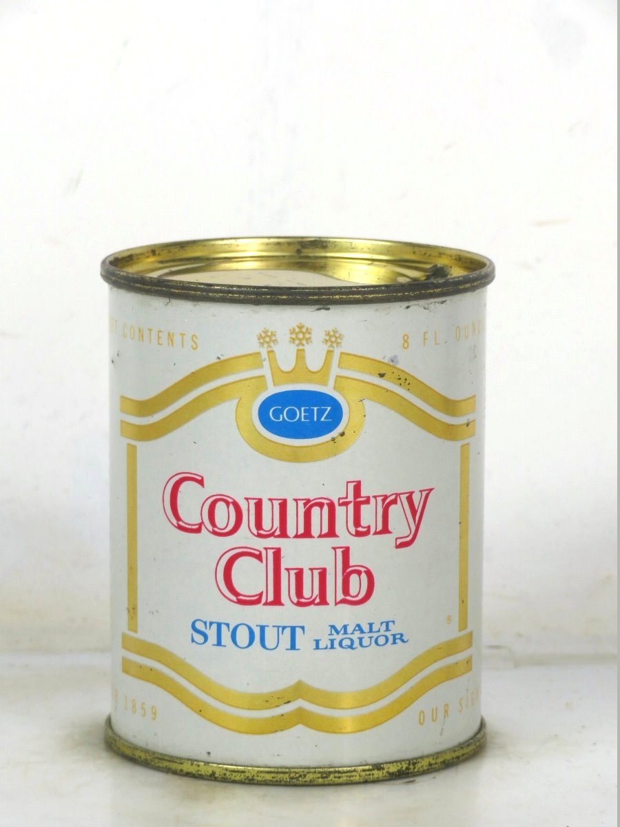 Item 95331 1958 Goetz Country Club Stout Malt Liquor 7 to 8oz Can 24034.1