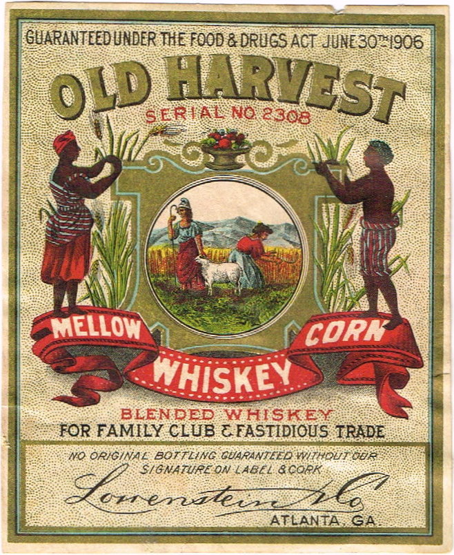 Item 37078 1910 Lowenstein's Old Harvest Corn Whiskey Atlanta