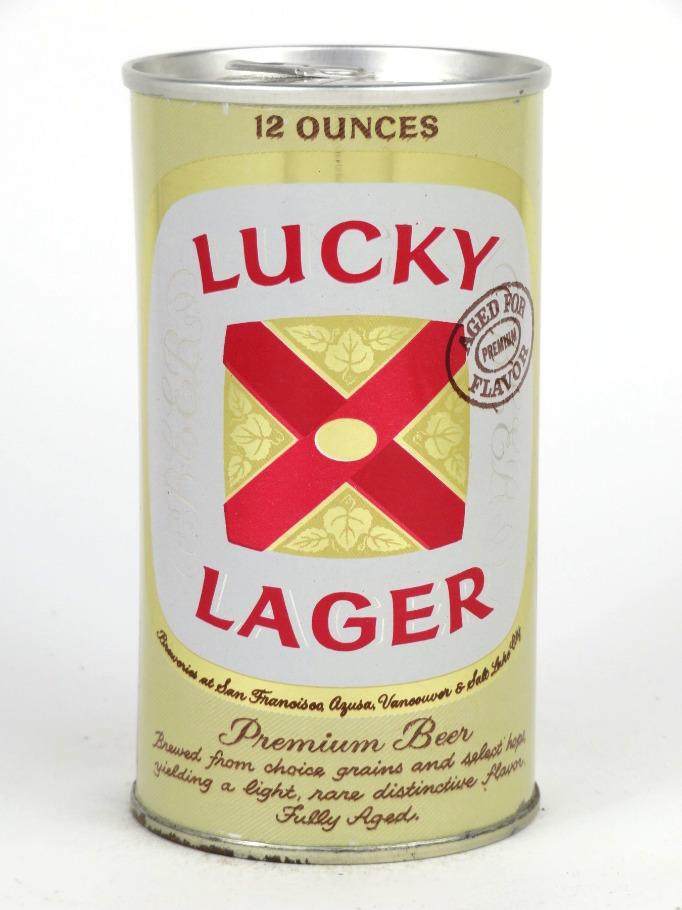 Item 168 1964 Lucky Lager Beer Tab Top Can T8912z