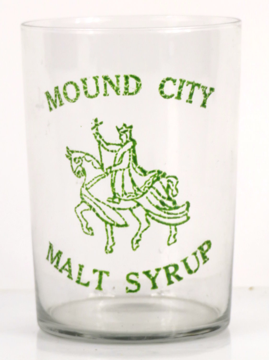 Item 95868 1930 Mound City Malt Syrup Pebble Etched Glass