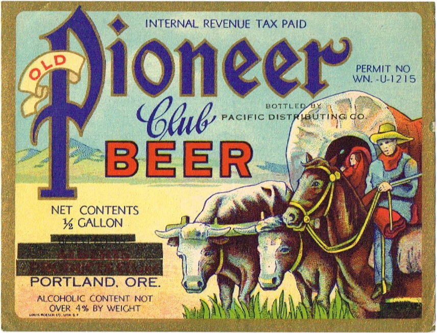 Item 100502 1946 Old Pioneer Club Beer Label WS12421