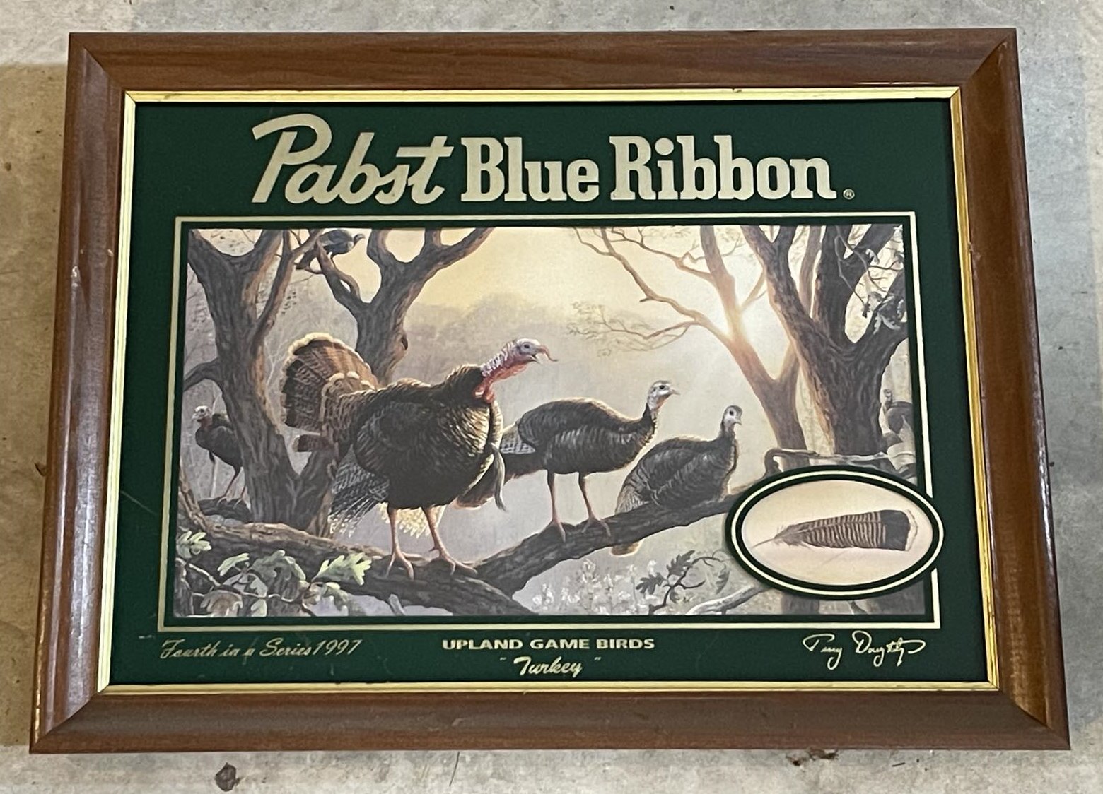 Item 98579 1997 Pabst Upland Game Birds 4 TURKEY Bar Mirror