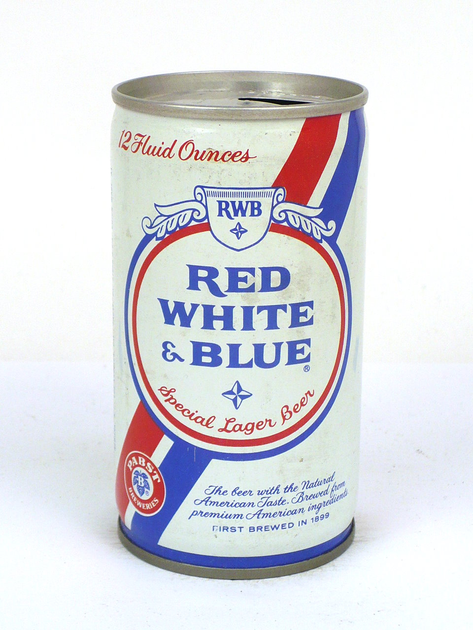 Item 14253 1975 Red White & Blue Beer Tab Top Can T11316