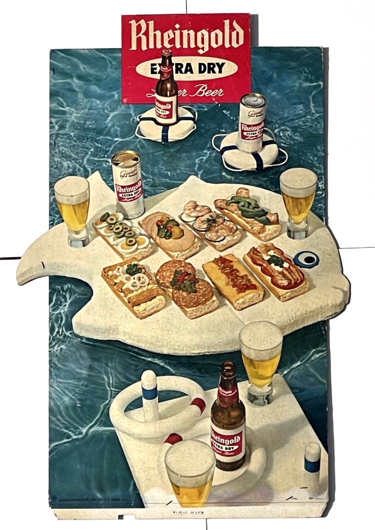 Item #104771 1959 Rheingold Beer 16oz Cans Styrofoam Canape Tray in the ...
